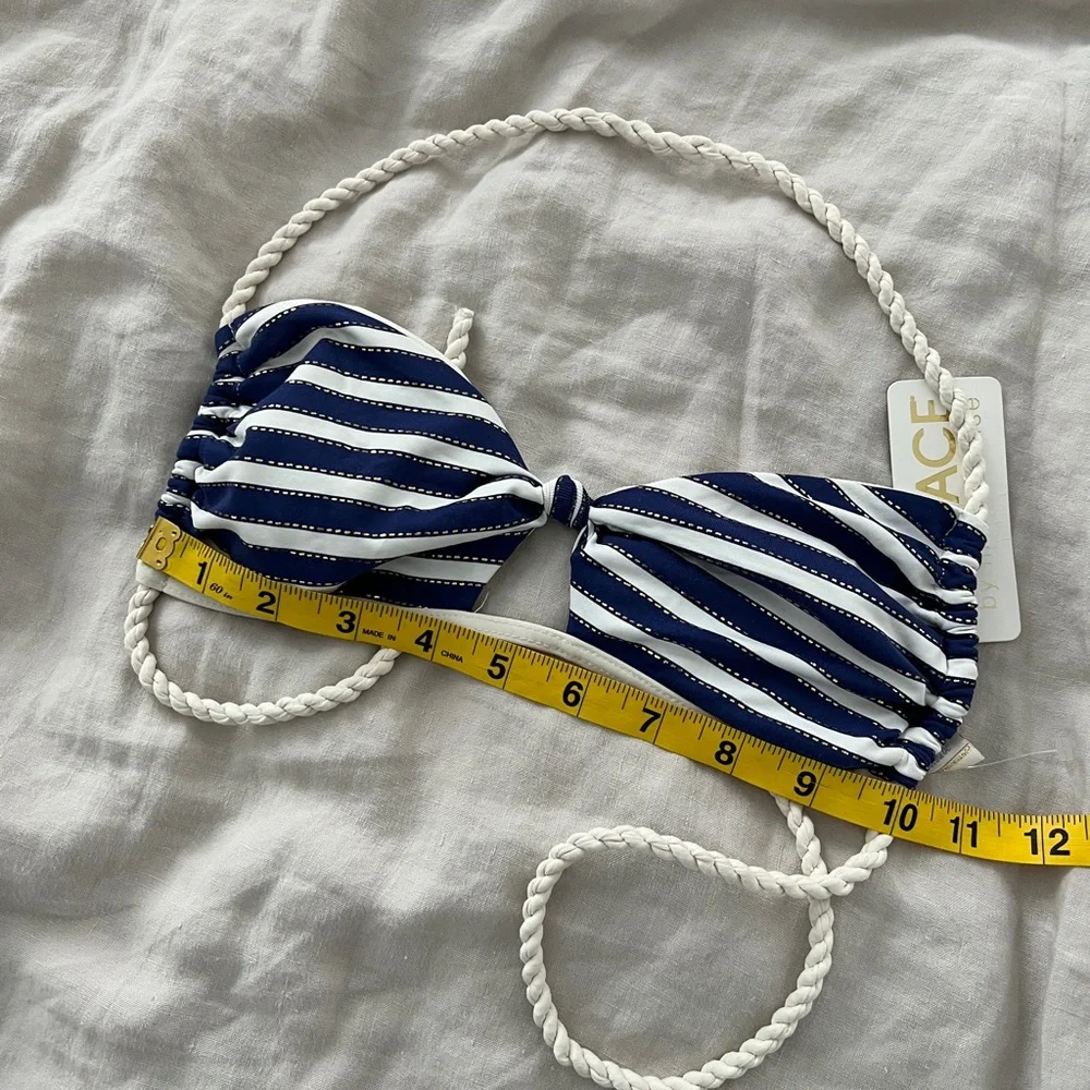 L*Space Striped Bikini Top with Rope NEW NWT